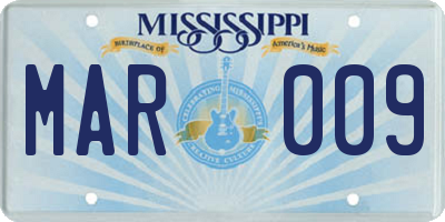 MS license plate MAR009