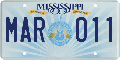 MS license plate MAR011