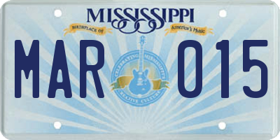 MS license plate MAR015