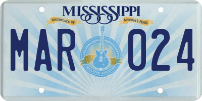 MS license plate MAR024