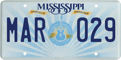 MS license plate MAR029