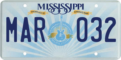 MS license plate MAR032