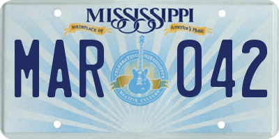 MS license plate MAR042