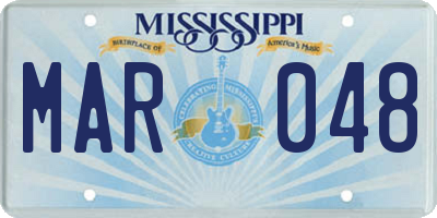 MS license plate MAR048