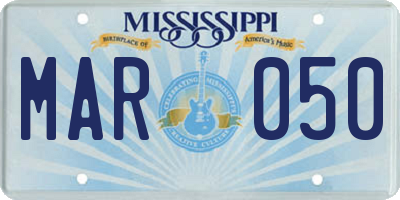 MS license plate MAR050