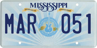MS license plate MAR051