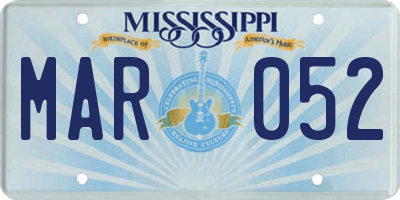 MS license plate MAR052