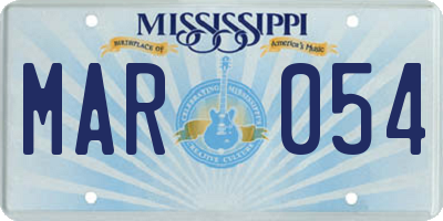 MS license plate MAR054