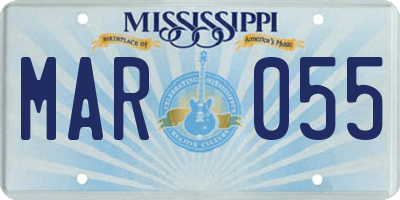 MS license plate MAR055