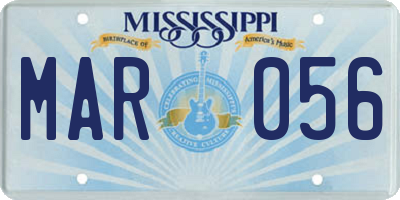 MS license plate MAR056