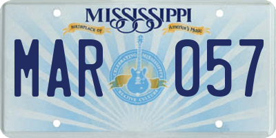 MS license plate MAR057