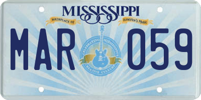 MS license plate MAR059