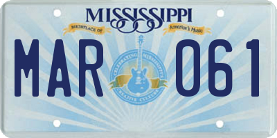 MS license plate MAR061
