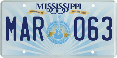 MS license plate MAR063
