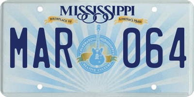 MS license plate MAR064