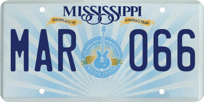MS license plate MAR066