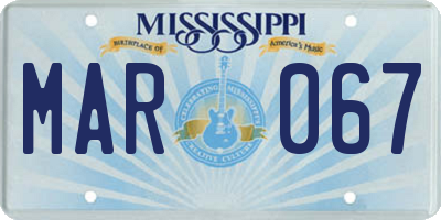 MS license plate MAR067