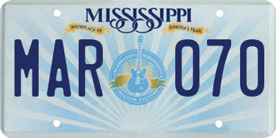 MS license plate MAR070
