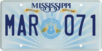 MS license plate MAR071