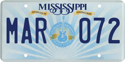 MS license plate MAR072