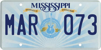 MS license plate MAR073