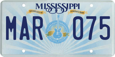 MS license plate MAR075