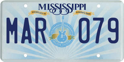 MS license plate MAR079
