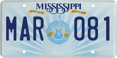 MS license plate MAR081