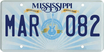 MS license plate MAR082