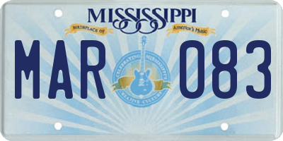 MS license plate MAR083