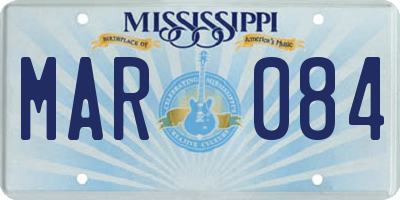 MS license plate MAR084