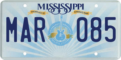 MS license plate MAR085