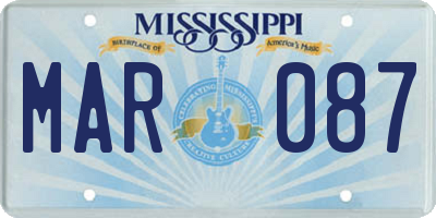 MS license plate MAR087