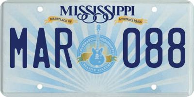 MS license plate MAR088
