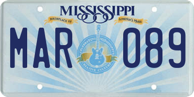 MS license plate MAR089