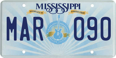 MS license plate MAR090