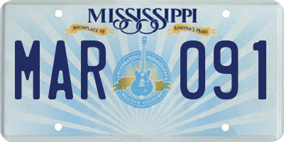 MS license plate MAR091