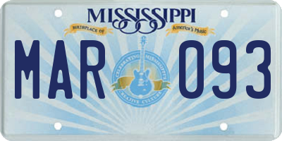MS license plate MAR093