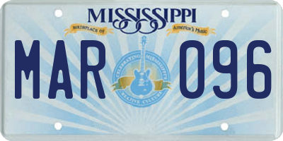 MS license plate MAR096