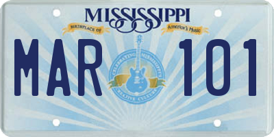 MS license plate MAR101