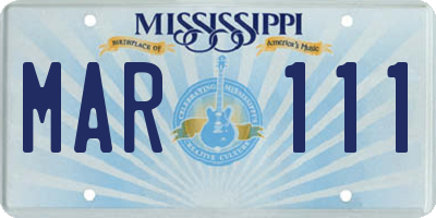 MS license plate MAR111
