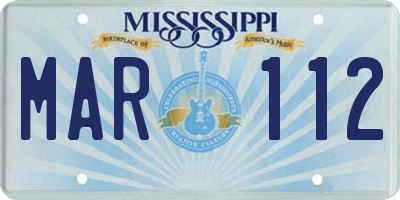 MS license plate MAR112