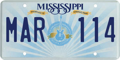 MS license plate MAR114
