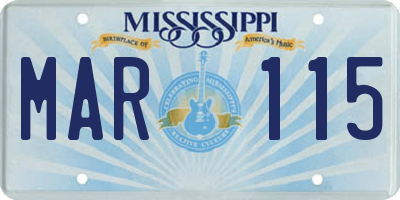 MS license plate MAR115