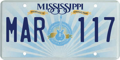 MS license plate MAR117