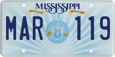 MS license plate MAR119