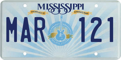 MS license plate MAR121