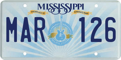 MS license plate MAR126