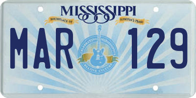 MS license plate MAR129