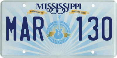 MS license plate MAR130